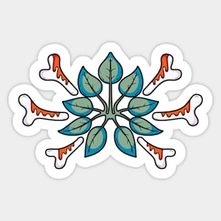 leaves and bones Sticker